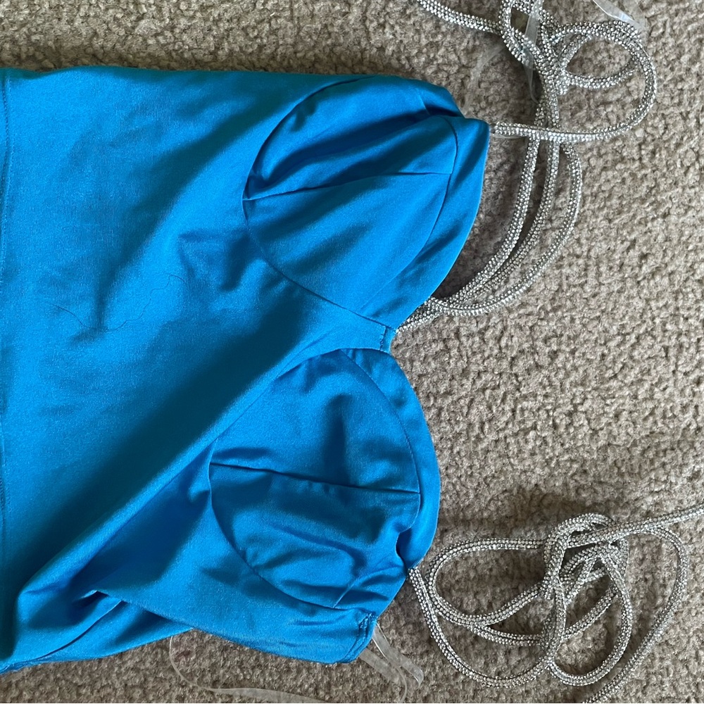 Windsor Turquoise Top with Glittering Straps